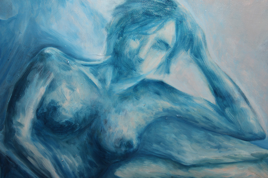 Model blu portrait quadro Alessandro Pepe